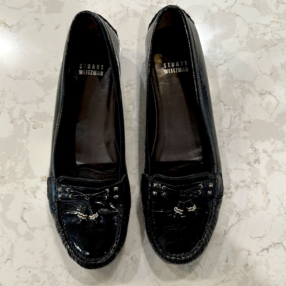 Stuart Weizman Patent Leather Penny Loafers Size 8